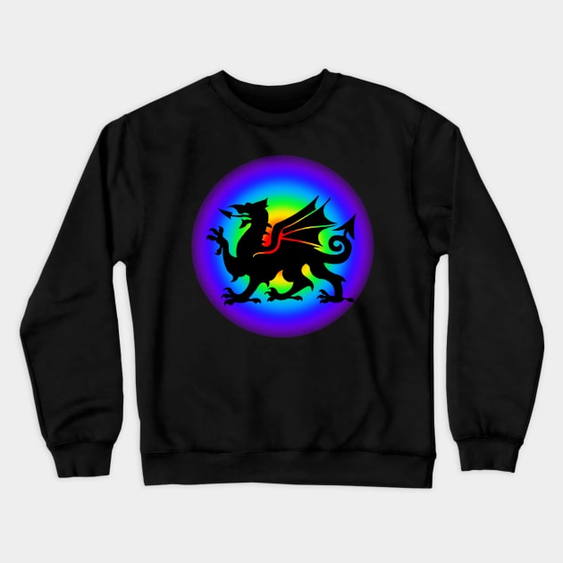 Welsh Dragon Silhouette Crewneck Sweatshirt by Celtic Morrigan